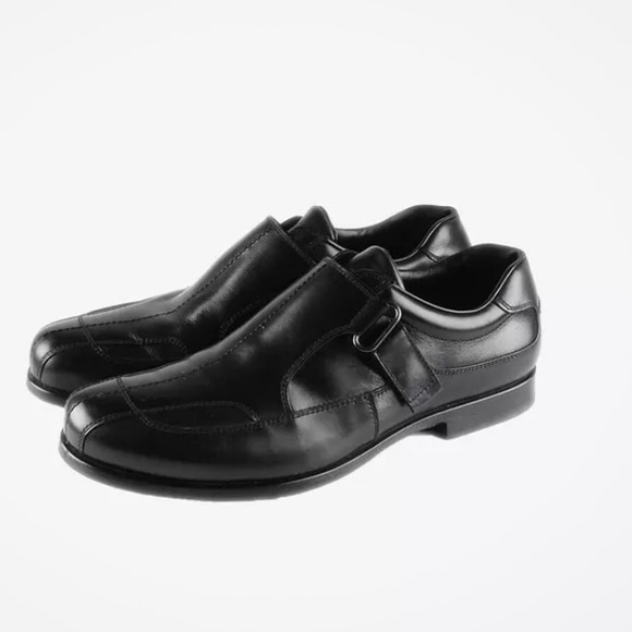PRADA Men's Black Leather Monk Strap Shoes Size 8
